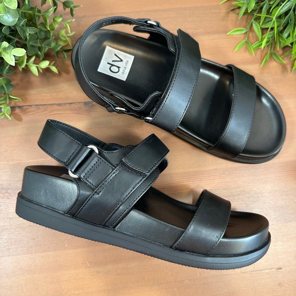 DV by Dolce Vita‎ Women's Argyle Strap Sandals Black Size 6